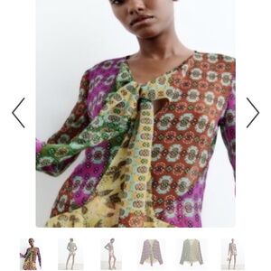 Zara Boho Sheer Blouse Size Large